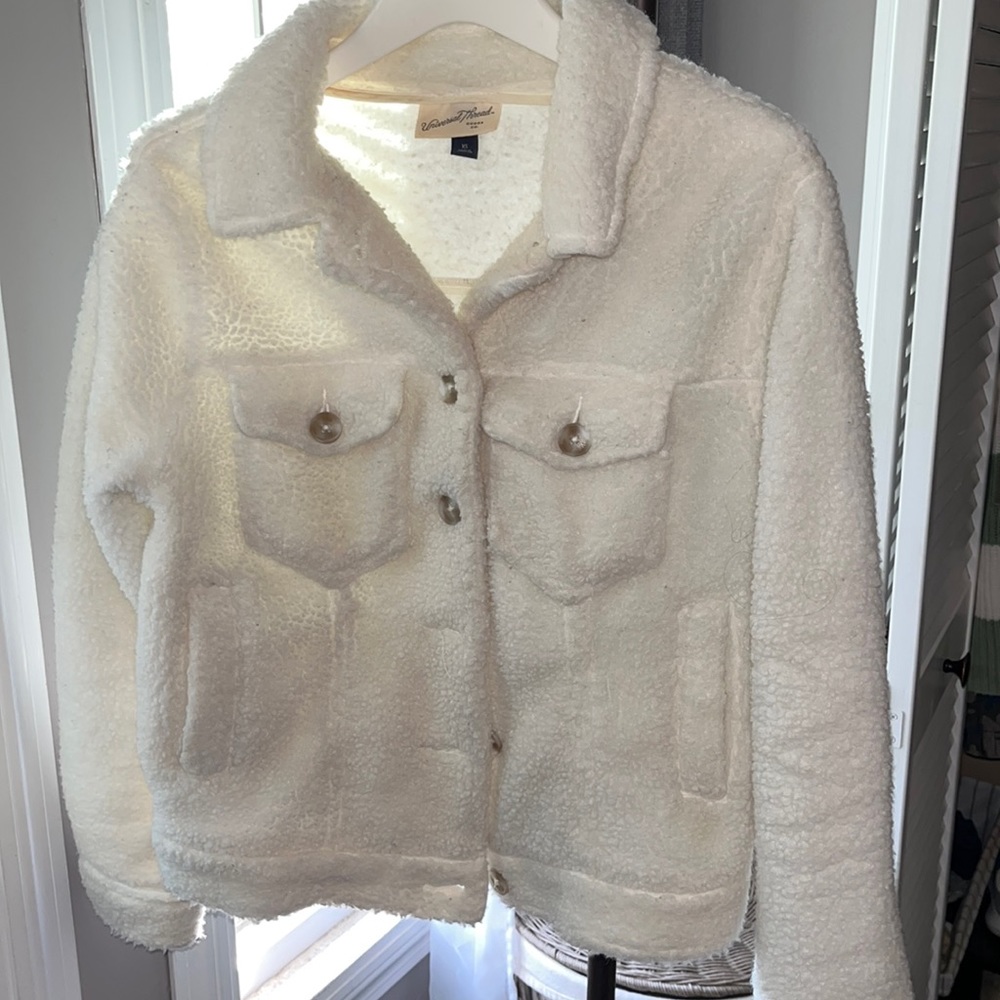 White Sherpa Bomber Jacket